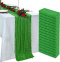 Green Cheesecloth Table Runner 10ft 16 Pack - Romantic Gauze Decor