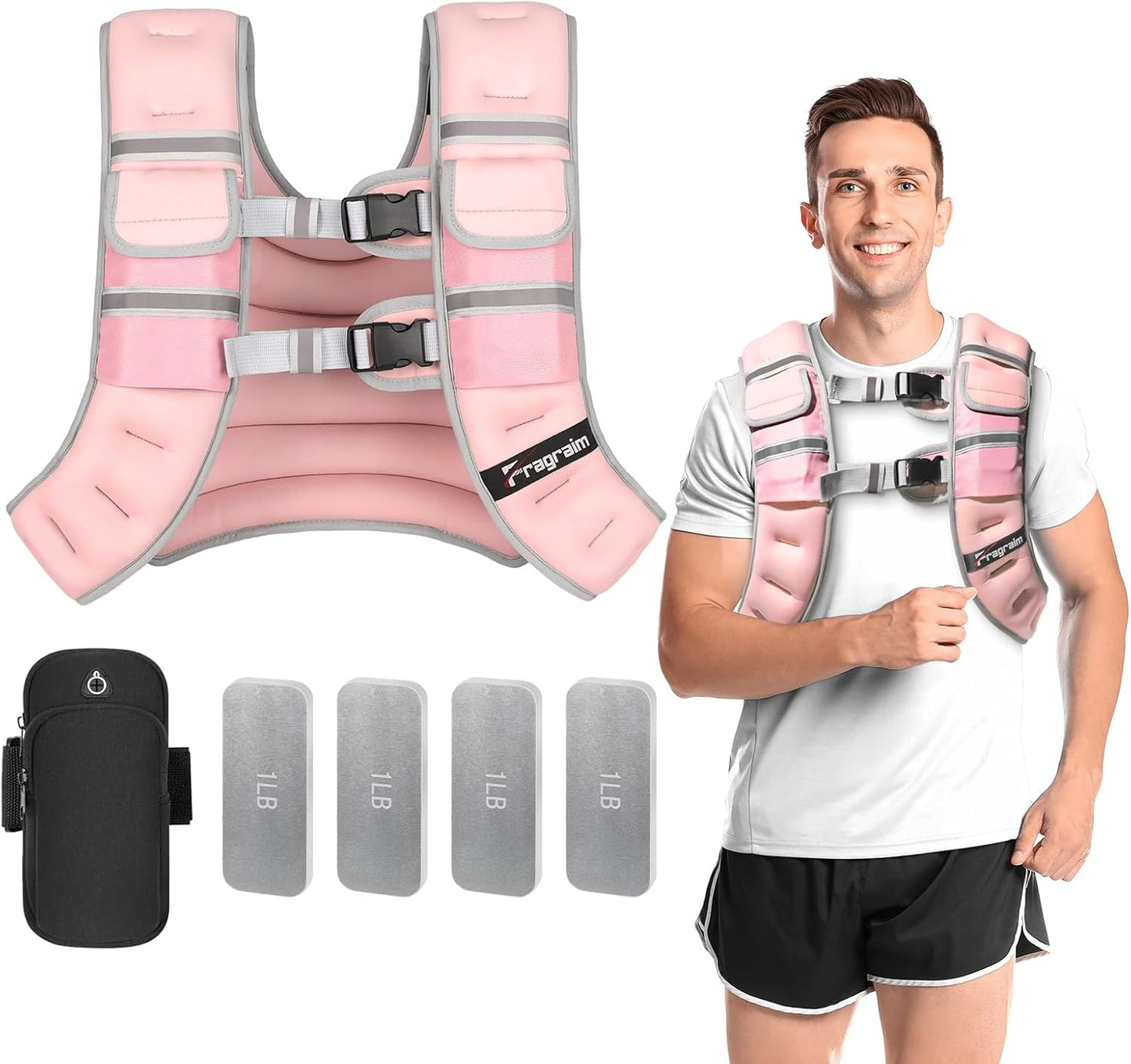 Fragraim Adjustable Weighted Vest for Strength Training and Running