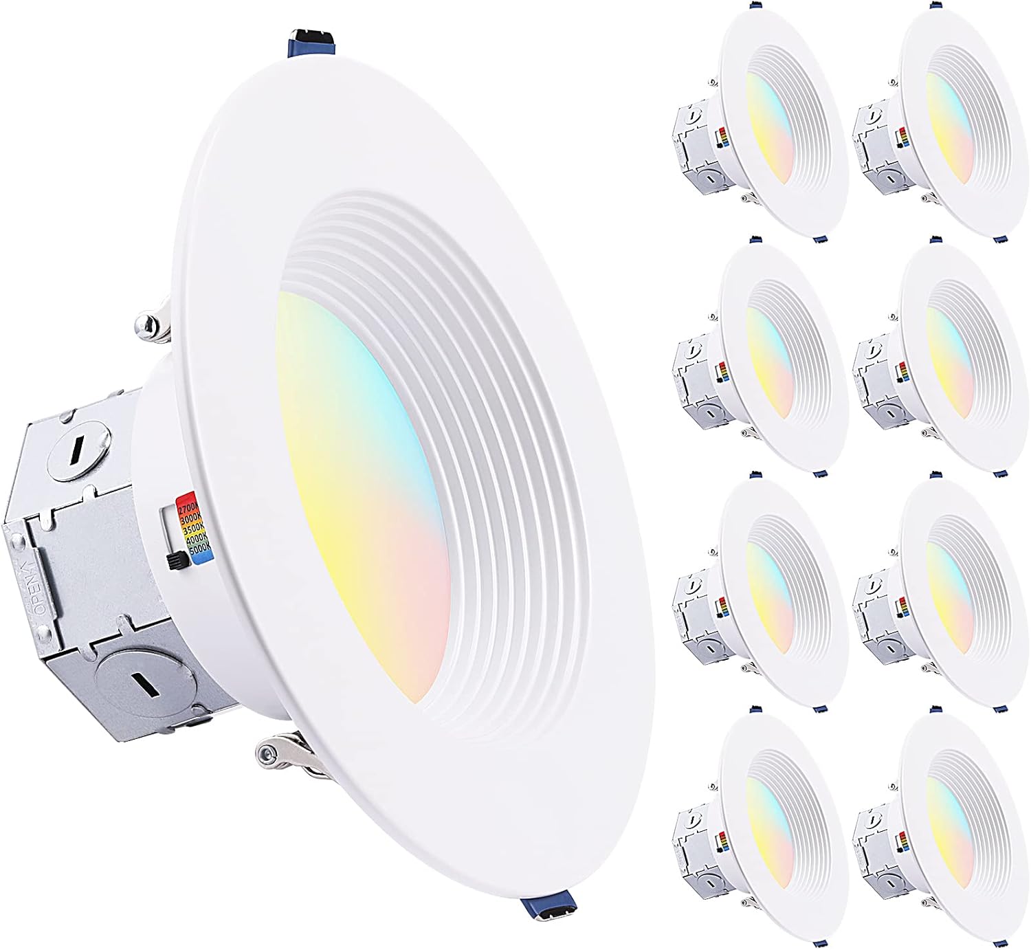 TORCHSTAR 8-Pack 6 Inch LED Recessed Lighting with J-Box