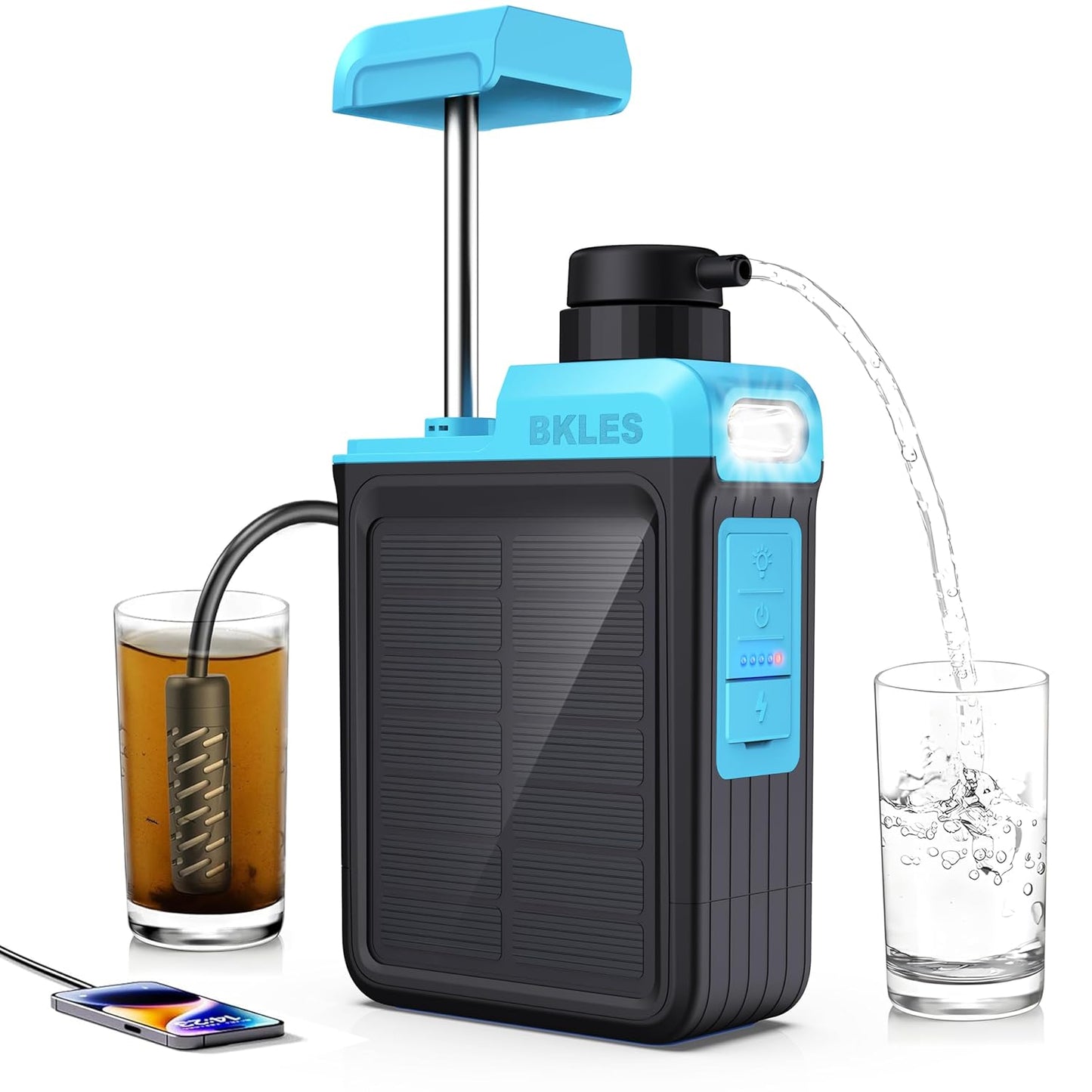 3-in-1 Solar Electric Water Filter for Camping and Survival