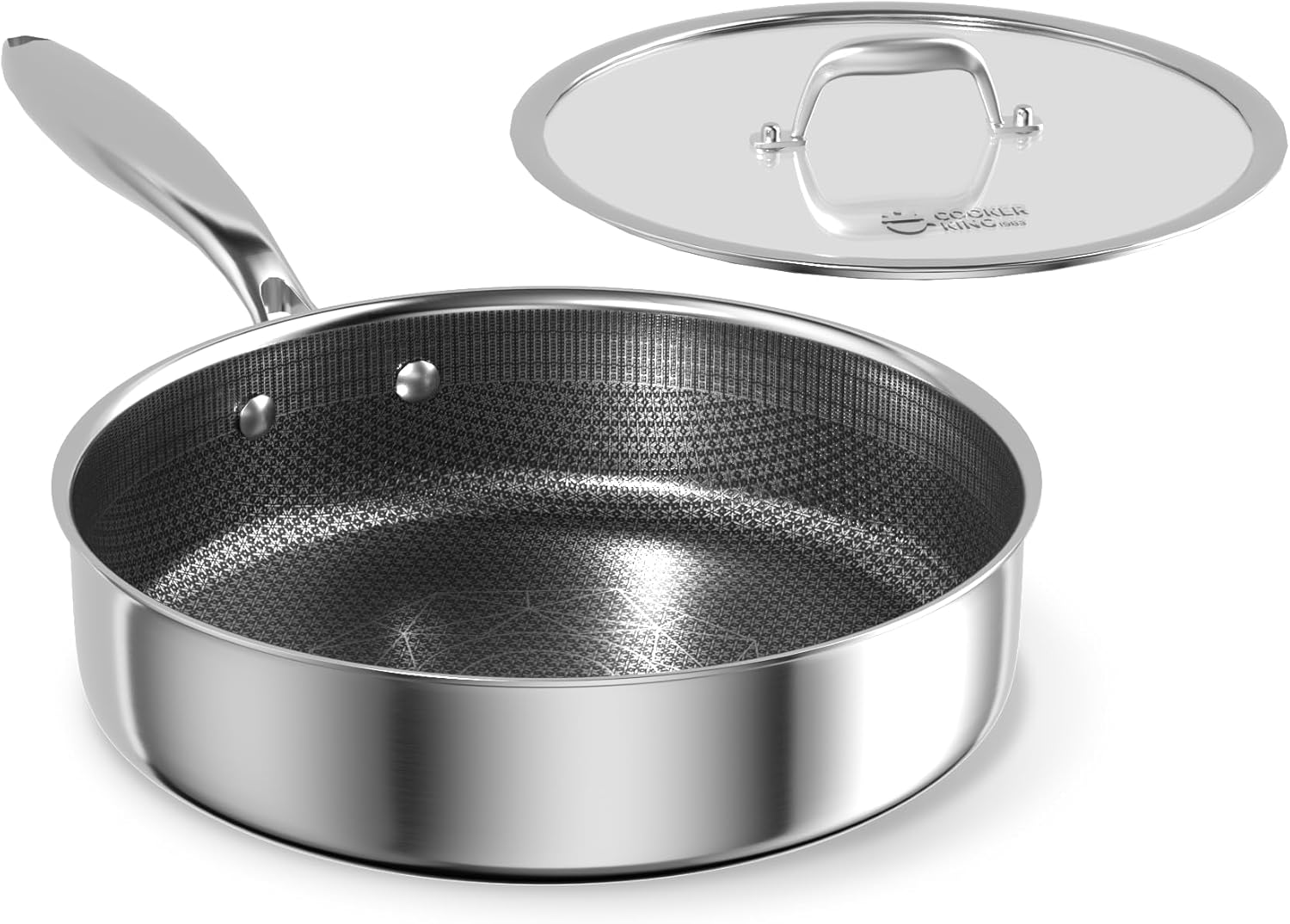 3.6 Quart Stainless Steel Saute Pan with Lid for Versatile Cooking