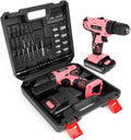 Pink Cordless Drill 21V Driver Set for Home DIY - Compact Power