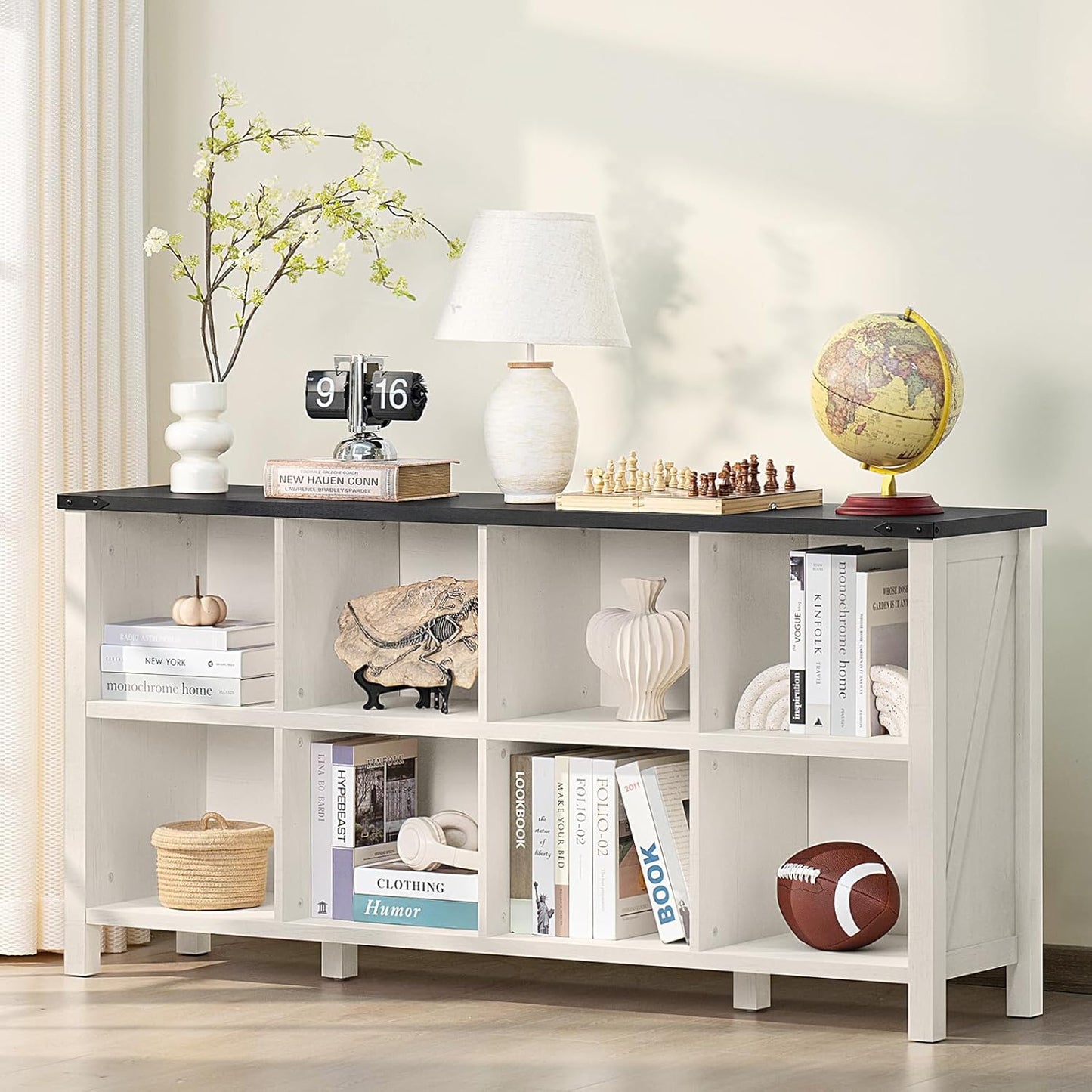 8 Cube Book Shelf for Modern Storage and Rustic Style
