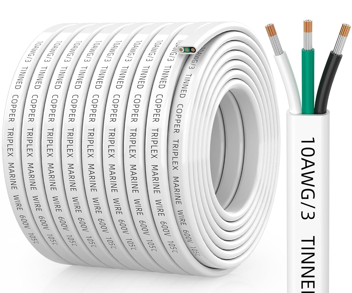 10 Gauge Marine Wire for Boats, RVs, and Solar Applications