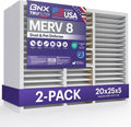 BNX TruFilter 20x25x5 MERV 8 Air Filter - 2-Pack Furnace