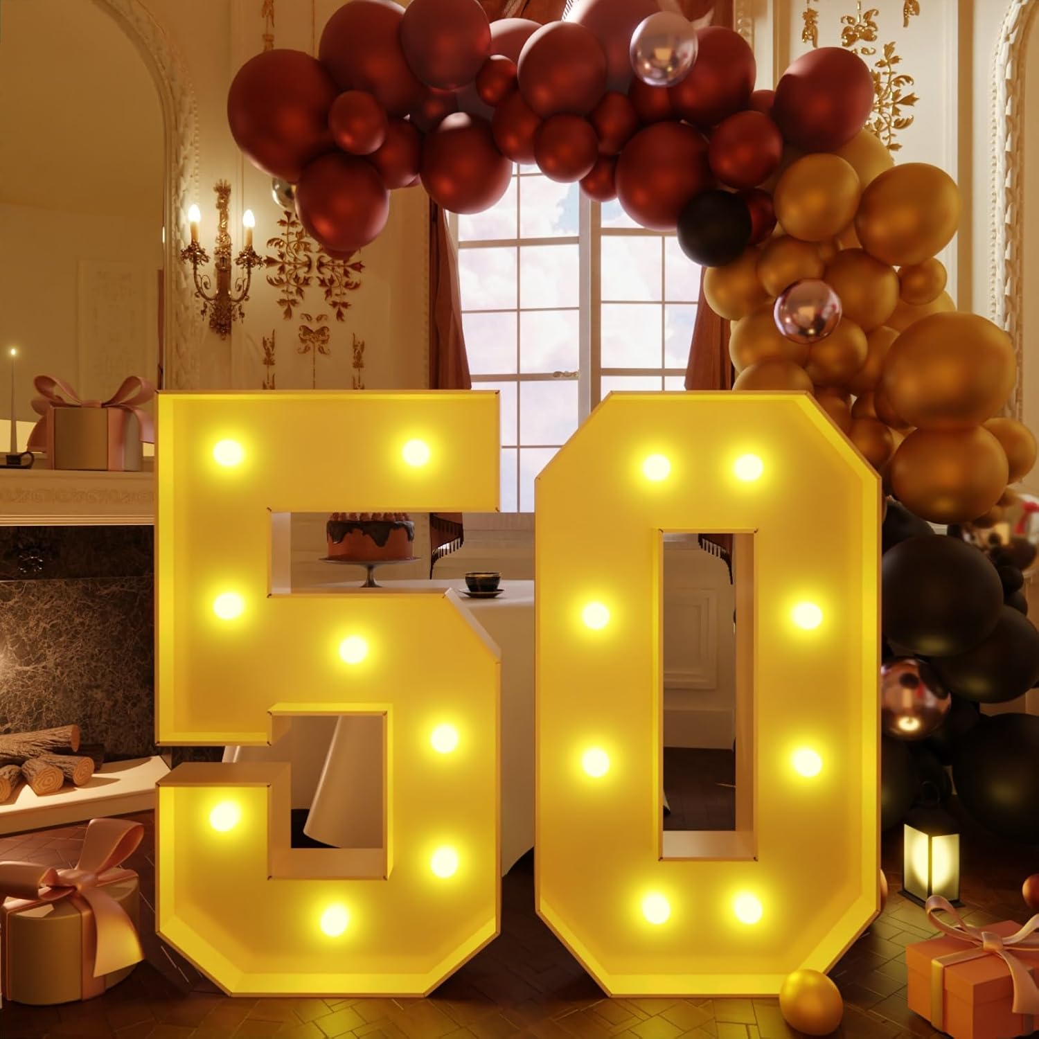 3FT Block Marquee Numbers for 50th Birthday Decorations