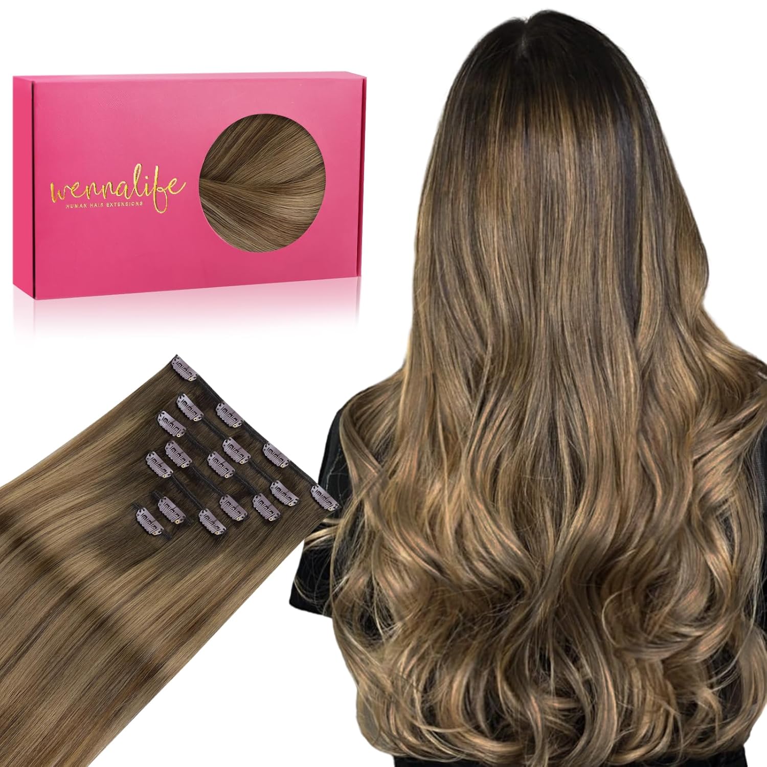 WENNALIFE Clip in Hair Extensions for Stunning Volume & Length