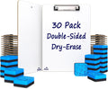 Scribbledo 30 Pack Double Sided Dry Erase Clipboards 9x12 - Classroom