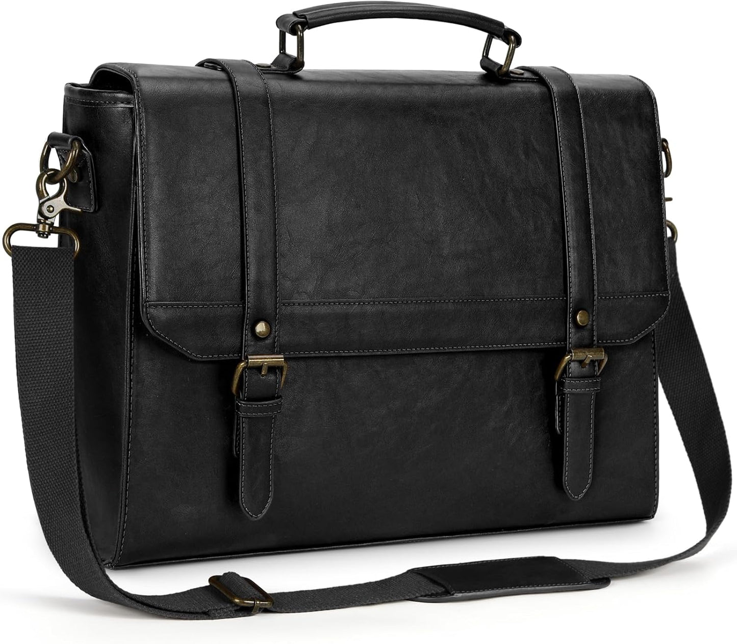Durable Vintage Leather Messenger Bag for 15.6 inch Laptop