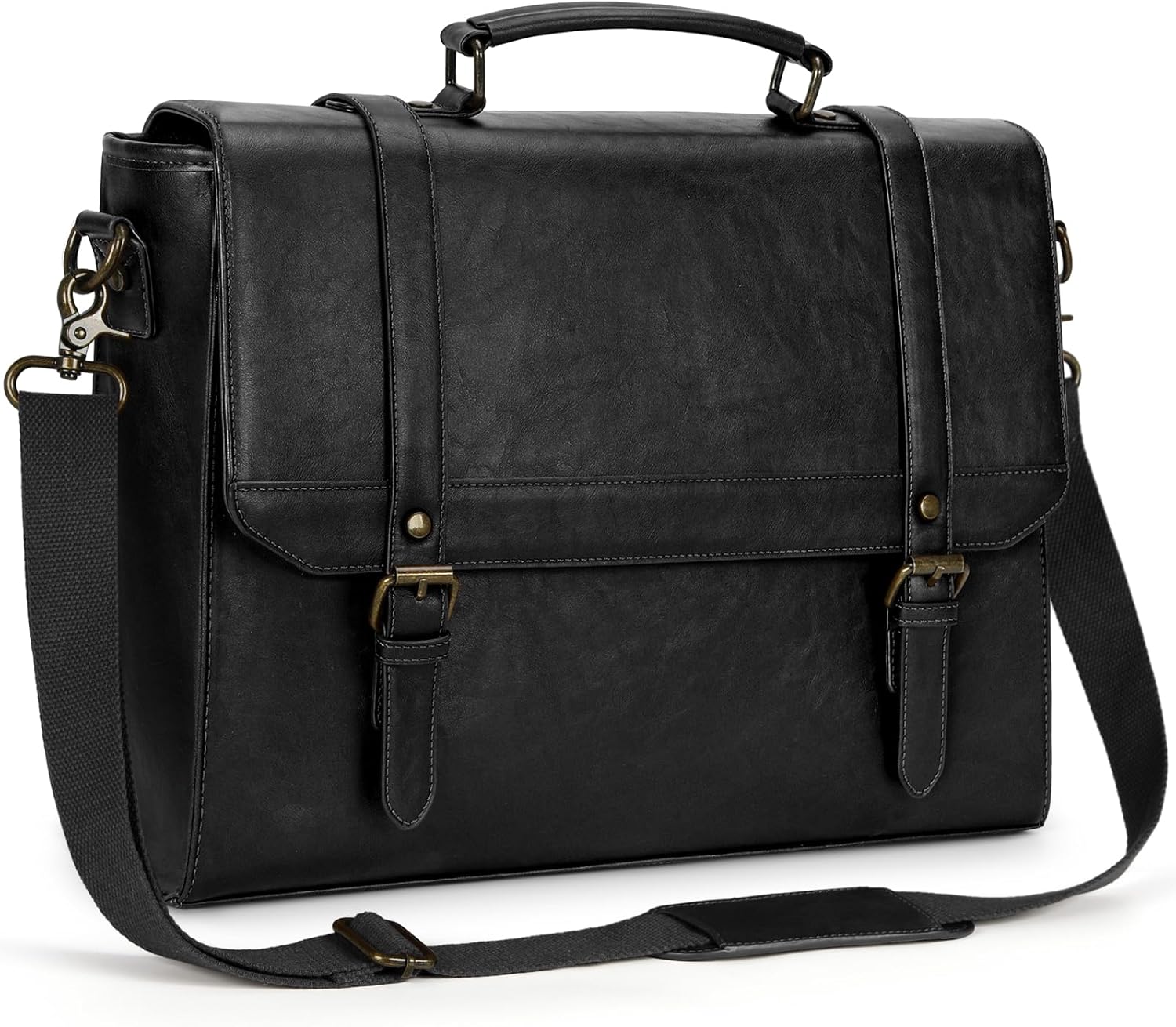 Durable Vintage Leather Messenger Bag for 15.6 inch Laptop