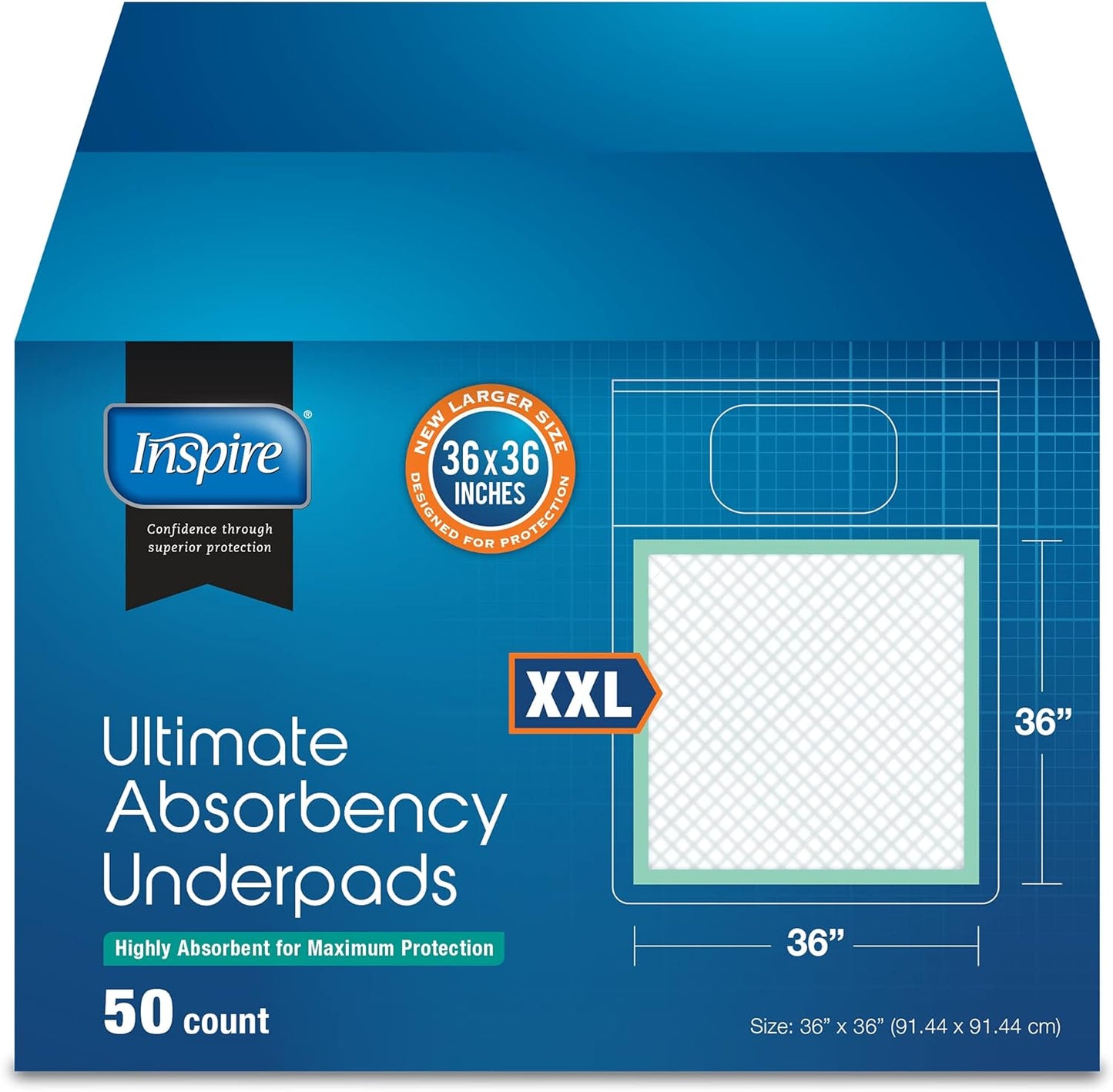 Ultra Absorbent XL Bed Pads - Pack of 50