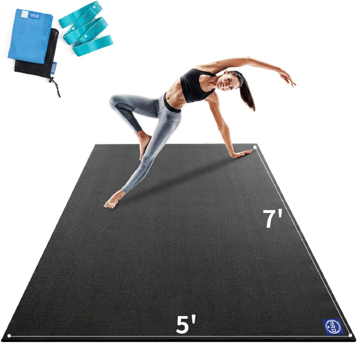 MRO Extra Large Yoga Mat for Home Gym, Non-Slip and Thick