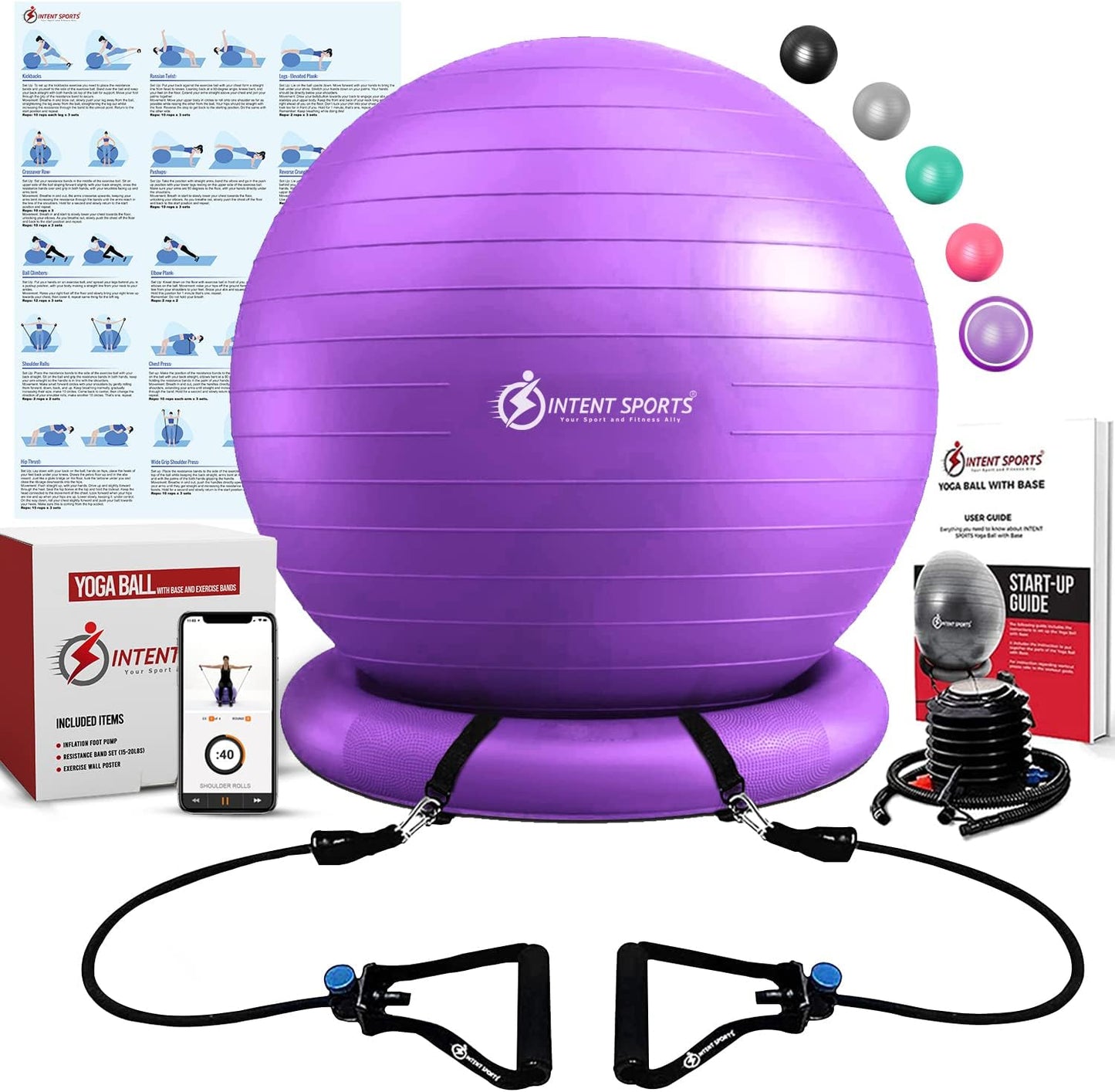 INTENT SPORTS Yoga Ball Chair for Stability and Core Strength