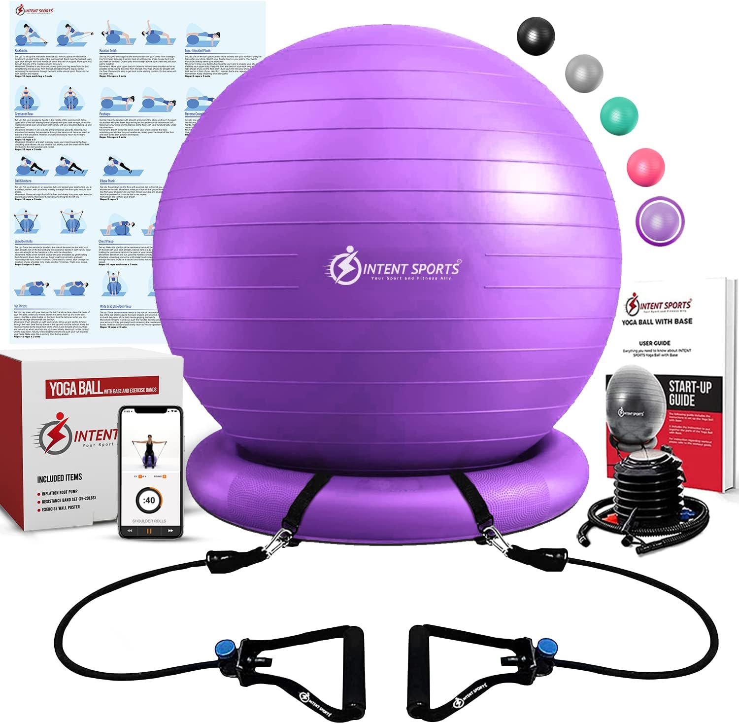 INTENT SPORTS Yoga Ball Chair for Stability and Core Strength