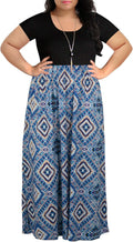 Nemidor Women's Chevron Print Plus Size Casual Maxi Dress - Flattering