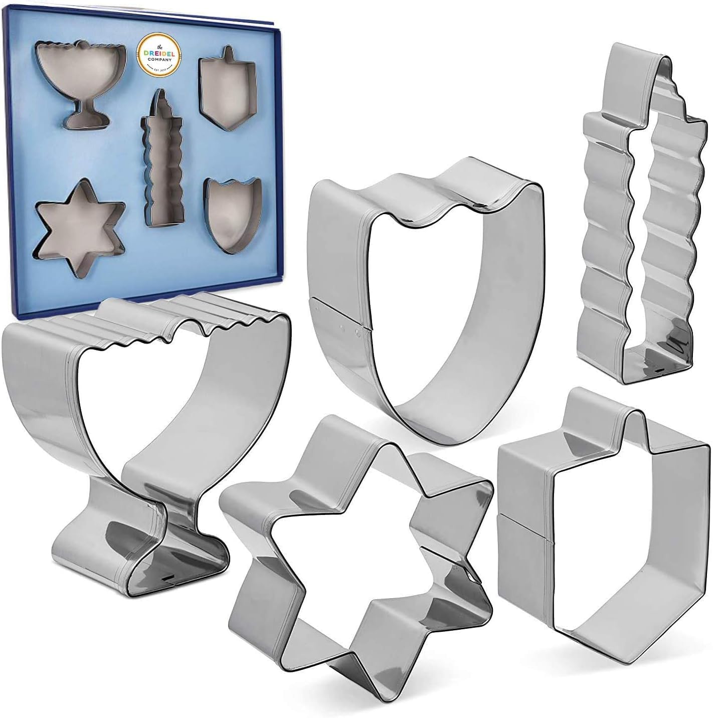 Stainless Steel Hanukkah Cookie Cutters for Holiday Baking Fun