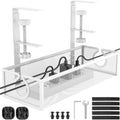 Under Desk Cable Management Tray with No Drill Clamp Mount - Clean