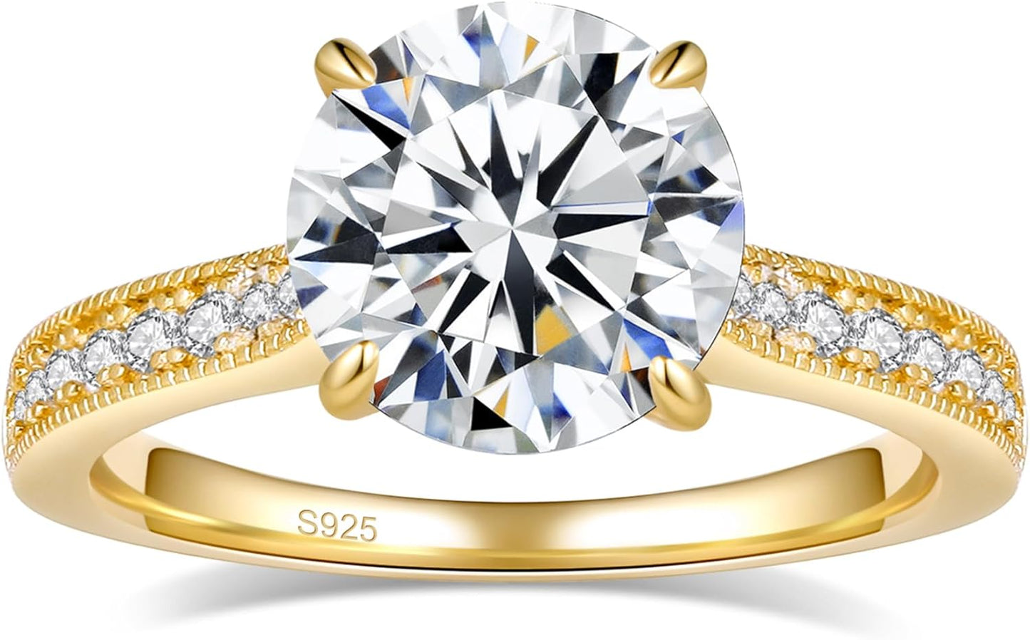 Moissanite Engagement Rings for Women in 925 Sterling Silver