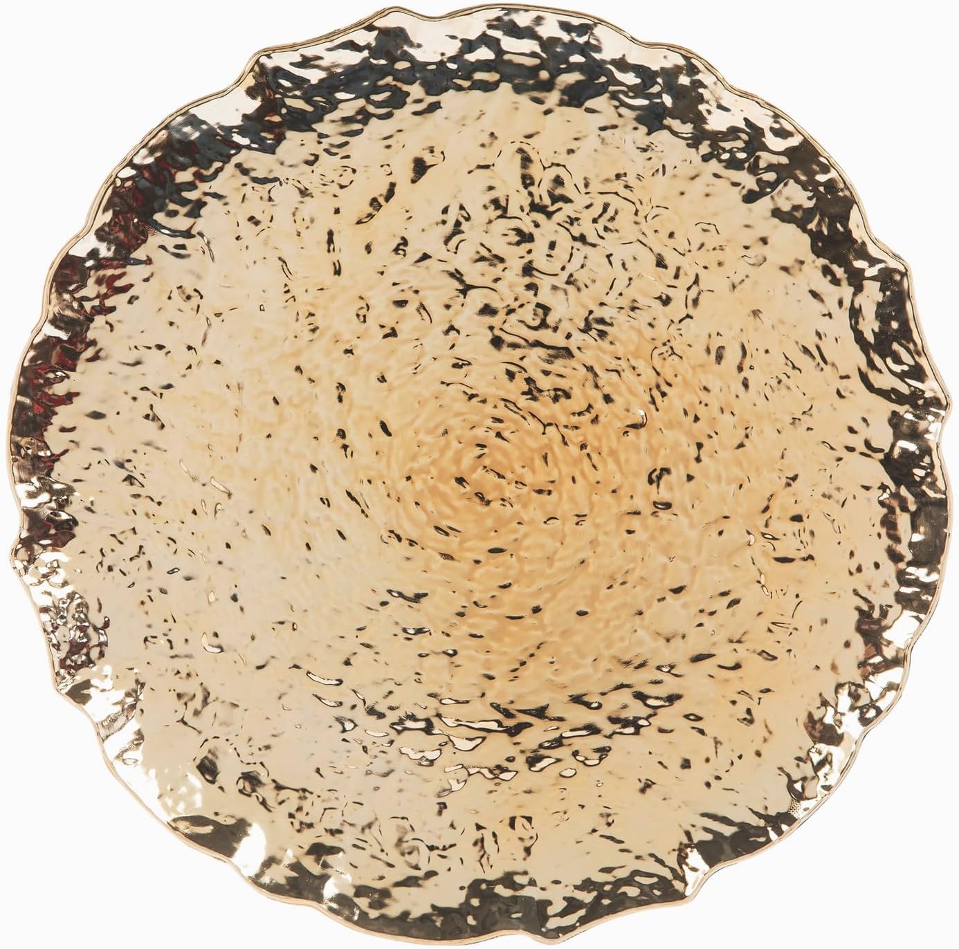 Hammered Gold Charger Plates Set - Elegant Table Decor