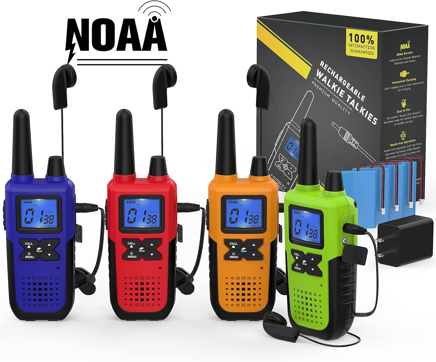 Walkie Talkies for Adults Long Range with Earpiece and NOAA Alert
