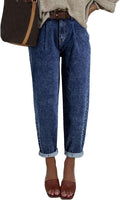 EVALESS Womens Baggy Jeans High Waisted Stretchy Boyfriend Barrel fly