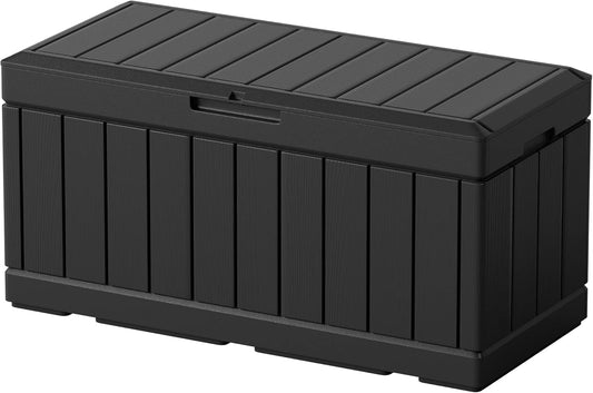 Greesum 82 Gallon Resin Deck Box for Outdoor Storage Needs