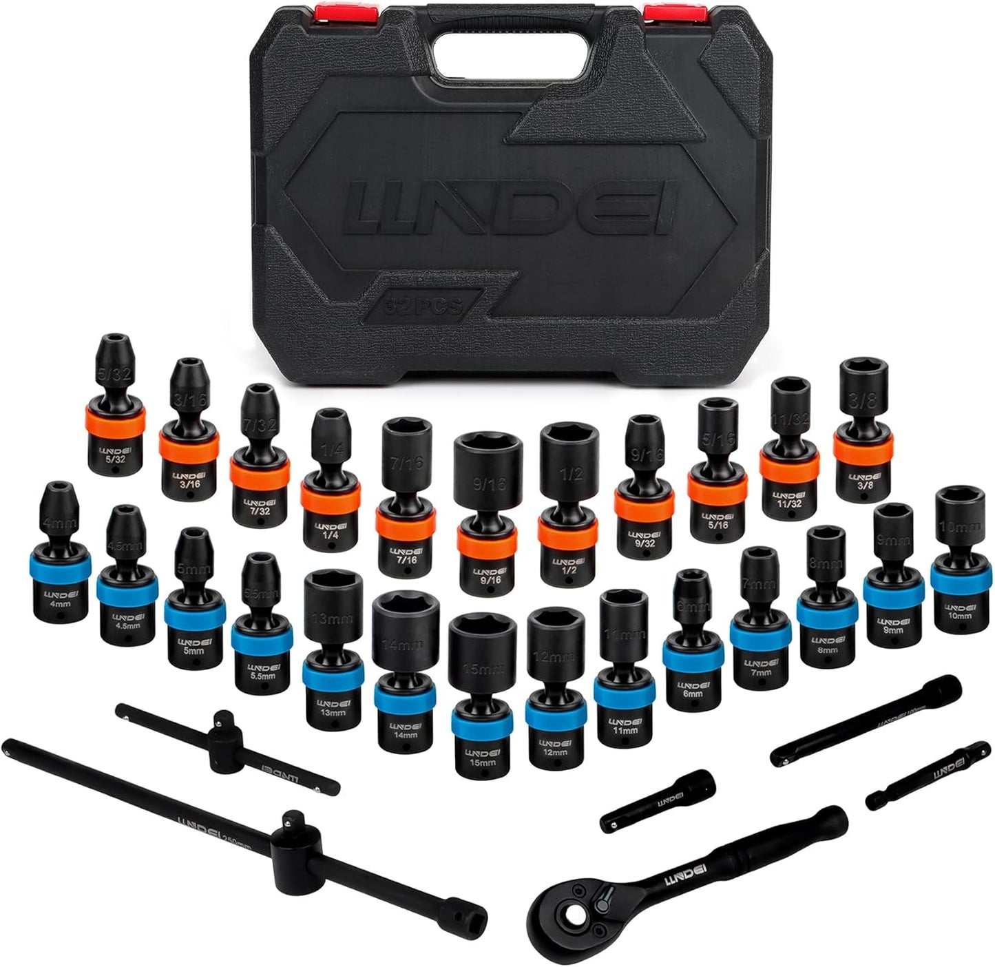 LLNDEI 1/4-Inch Drive Swivel Socket Set for Professionals