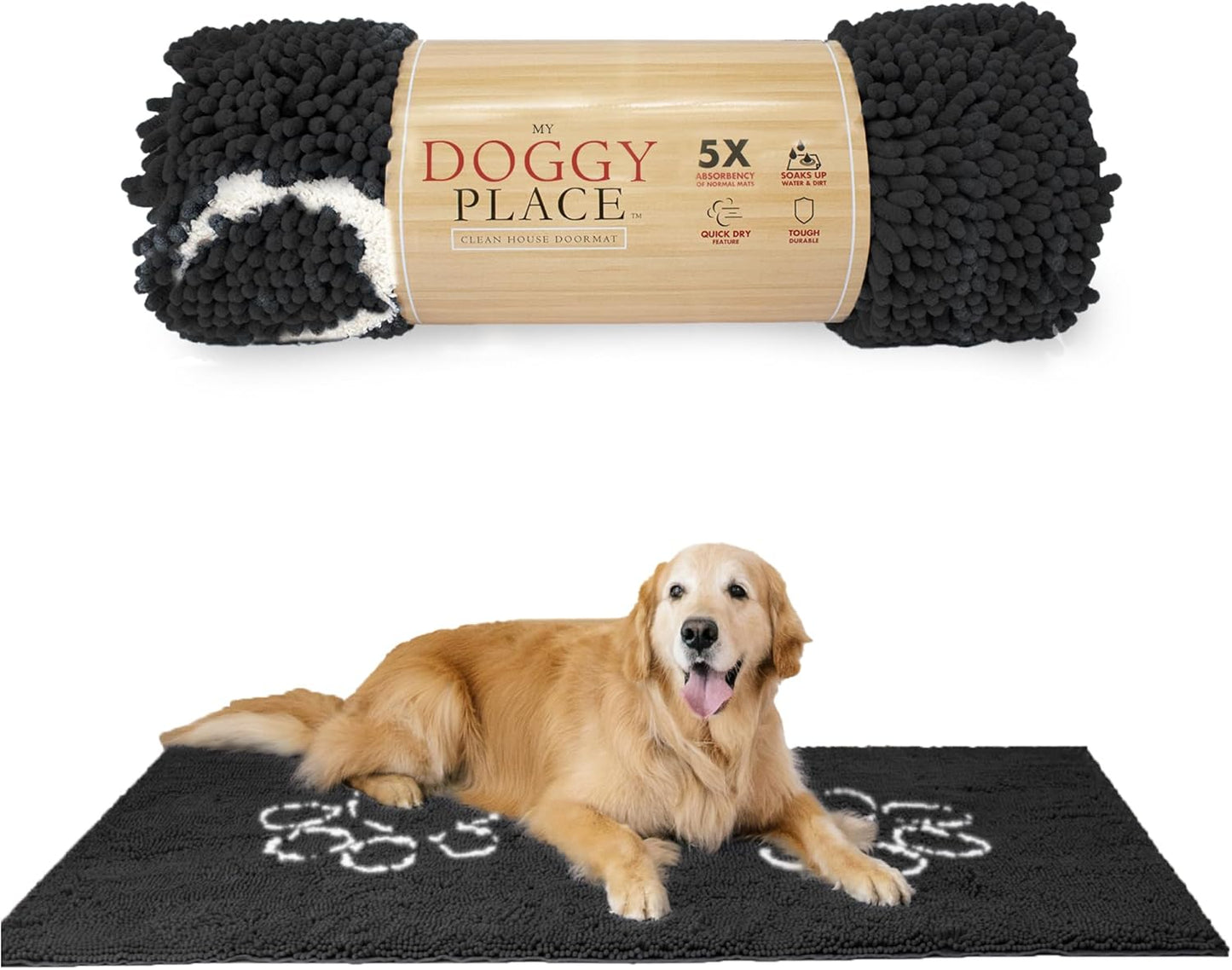 Microfiber Dog Mat for Muddy Paws - Non-Slip and Absorbent