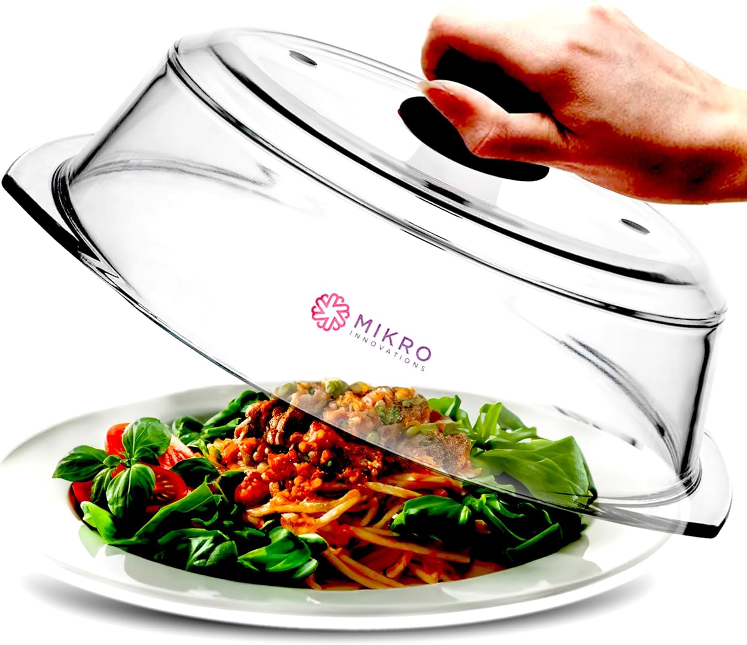 10.5in Microwave Splatter Cover | Sturdy Glass Lid with Easy Grip - Dishwasher Safe!