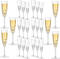 24 Pack Plastic Champagne Flutes - Reusable Clear 5 oz Party Glasses