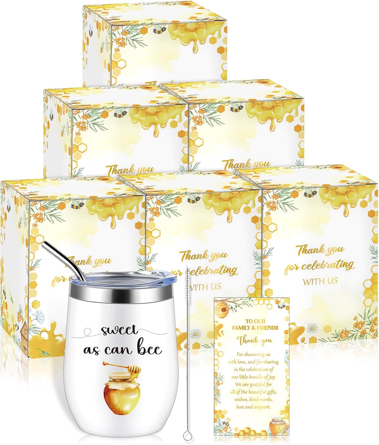 Hoolerry 6 Set Baby Shower Game Prizes with Insulated Tumblers