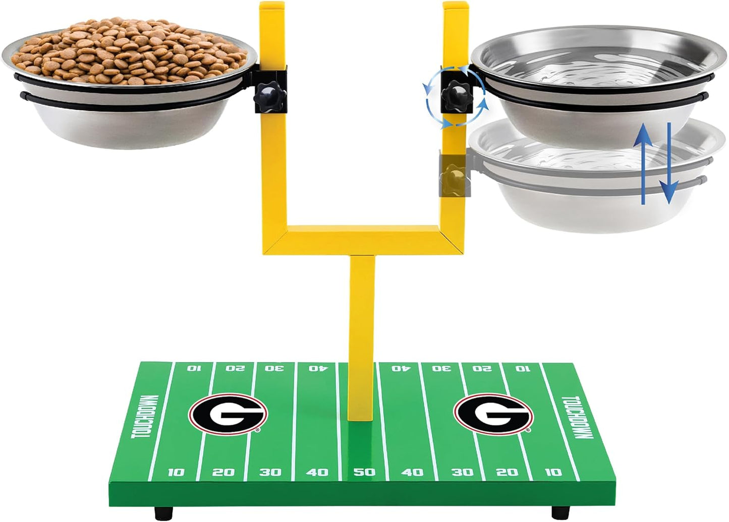 NCAA Georgia Bulldogs Goalpost Dog Feeder with Adjustable Bowls