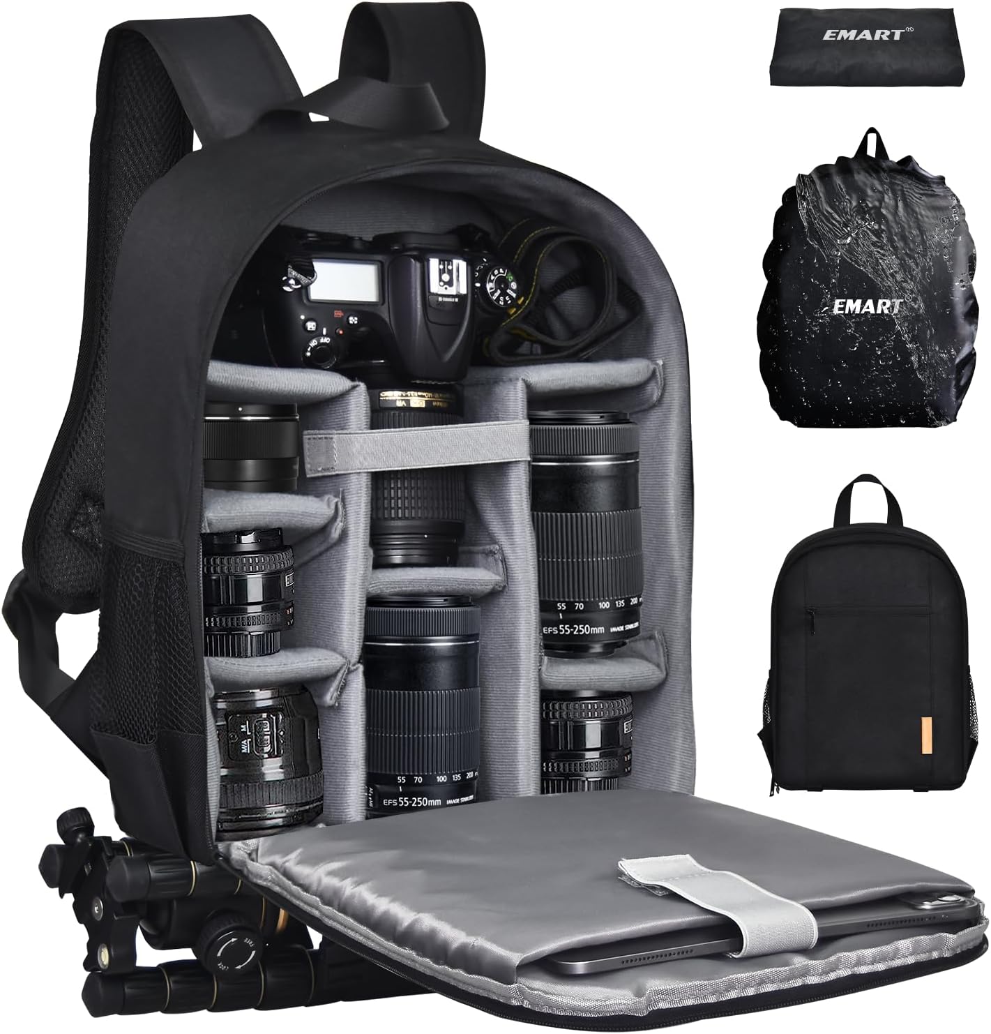 EMART Small Camera Backpack for SLR/DSLR with Rain Cover