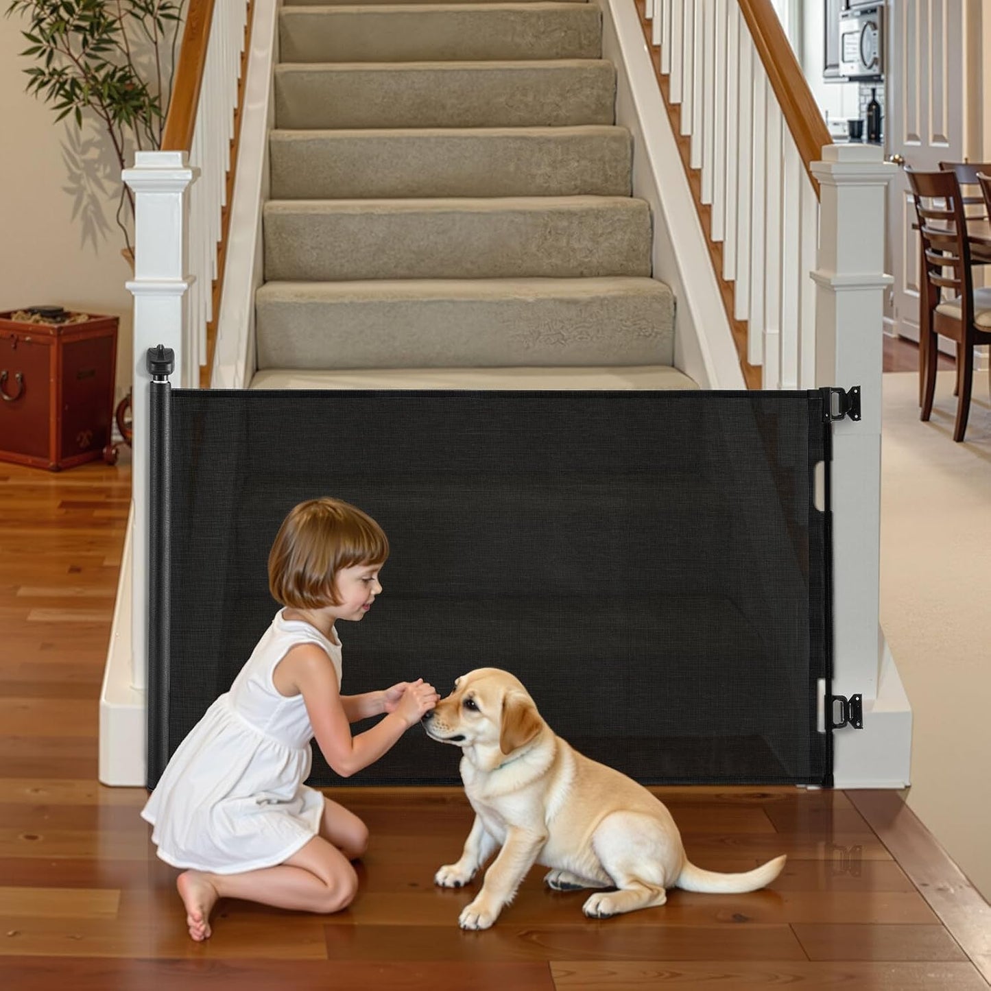 VEVOR Retractable Baby Gate for Stairs and Hallways, 57 in Wide