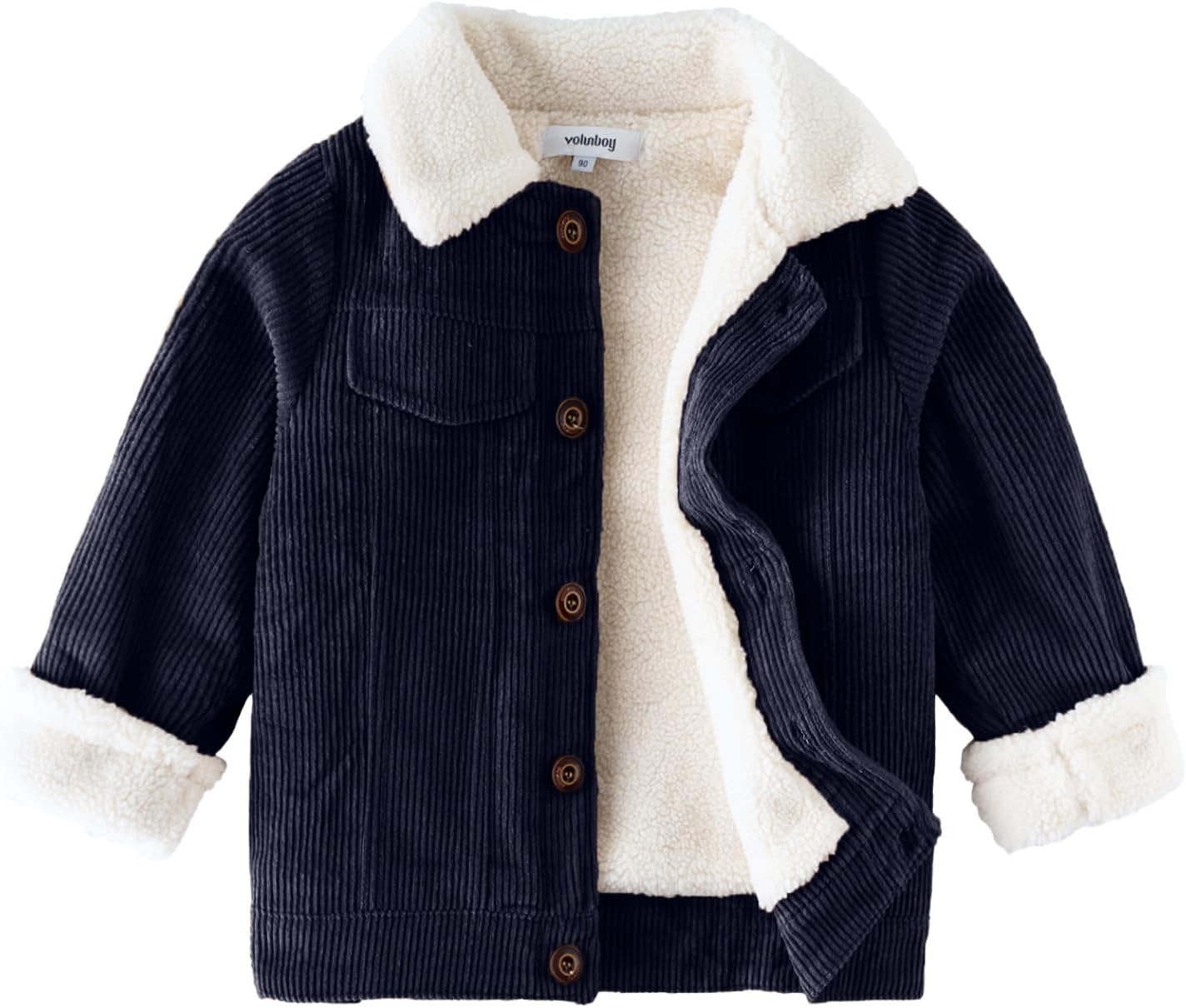 Volunboy Baby Boy Corduroy Jacket for Winter Warmth and Style
