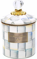 MACKENZIE-CHILDS Small Enamel Canister Sterling Check - Stylish
