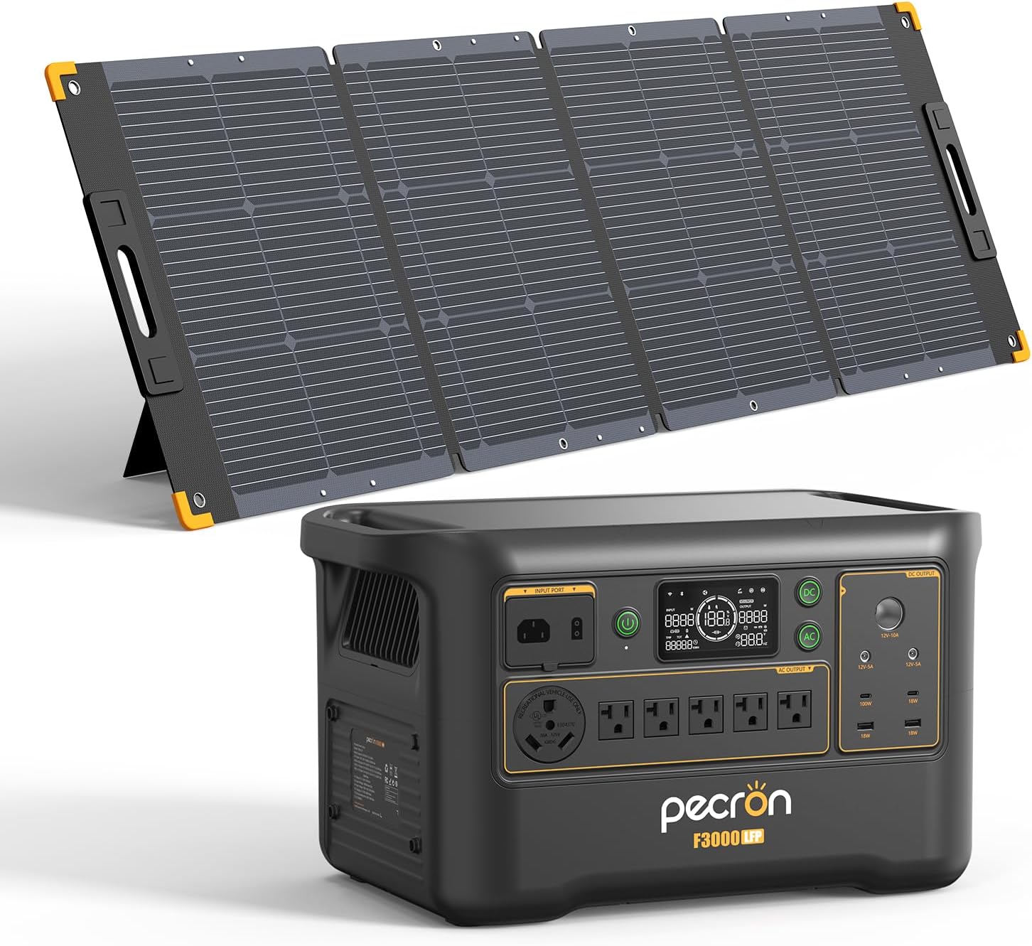 Pecorn F3000LFP Solar Generator with 3072Wh Power Station