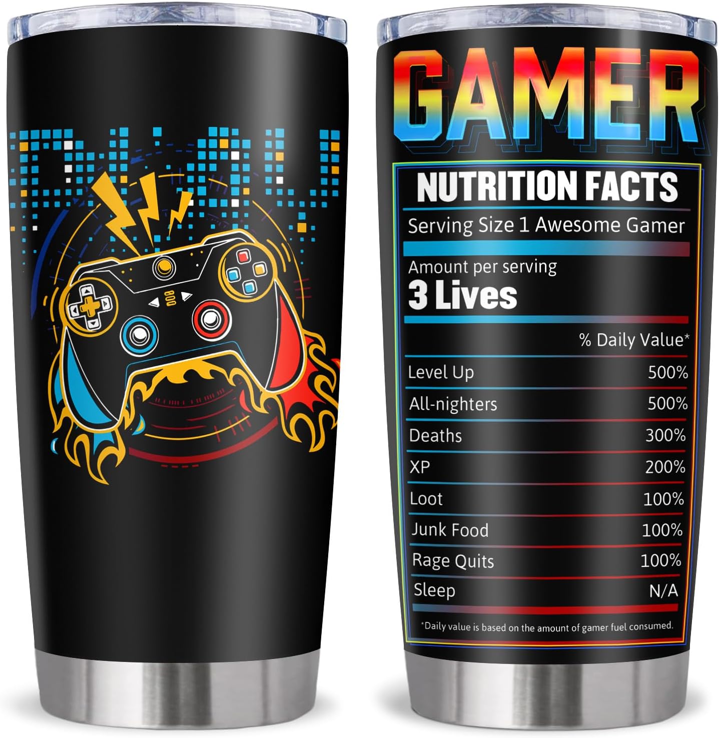 20oz Gamer Tumbler - Cool Gaming Gift for Men & Teens