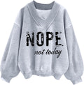 Hilinker Womens V Neck Oversized Sweatshirts Casual Drop Shoulder is