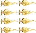 Probrico Interior Door Handles Brushed Gold Privacy Lever - 8 Pack
