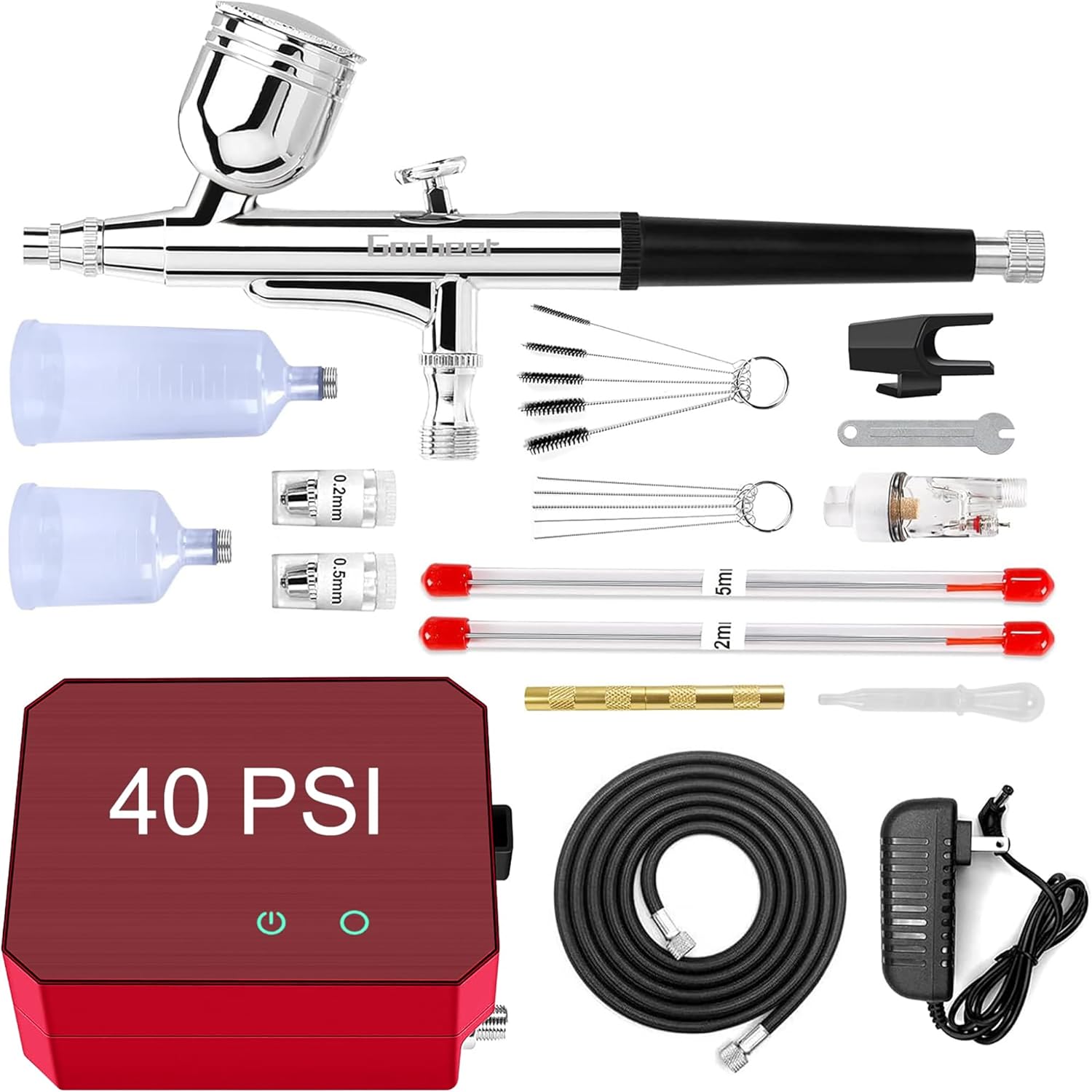Gocheer Airbrush Kit with Compressor for Painting and Makeup