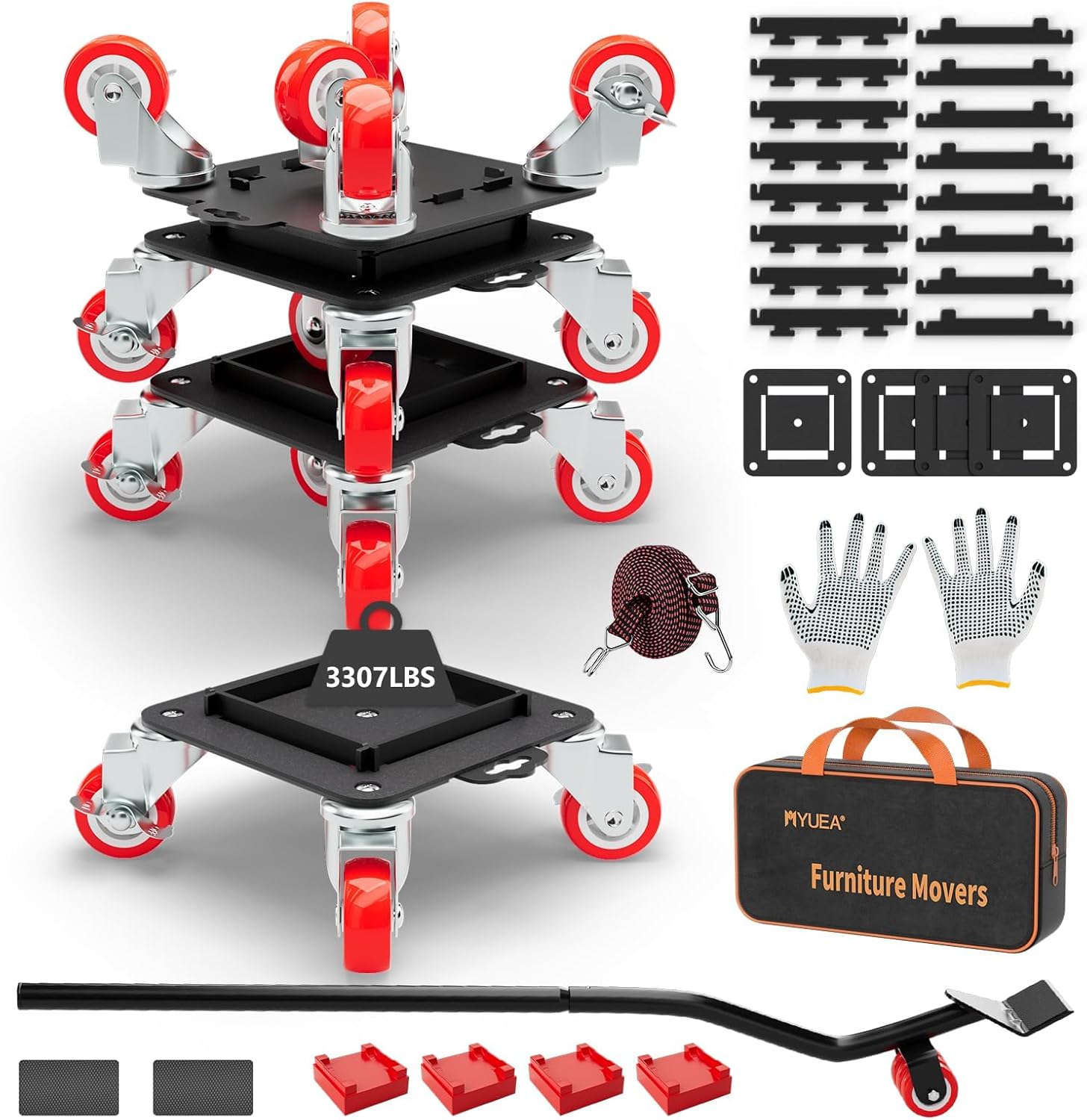 MYUEA Furniture Dolly 5 Wheels Heavy Duty for Moving