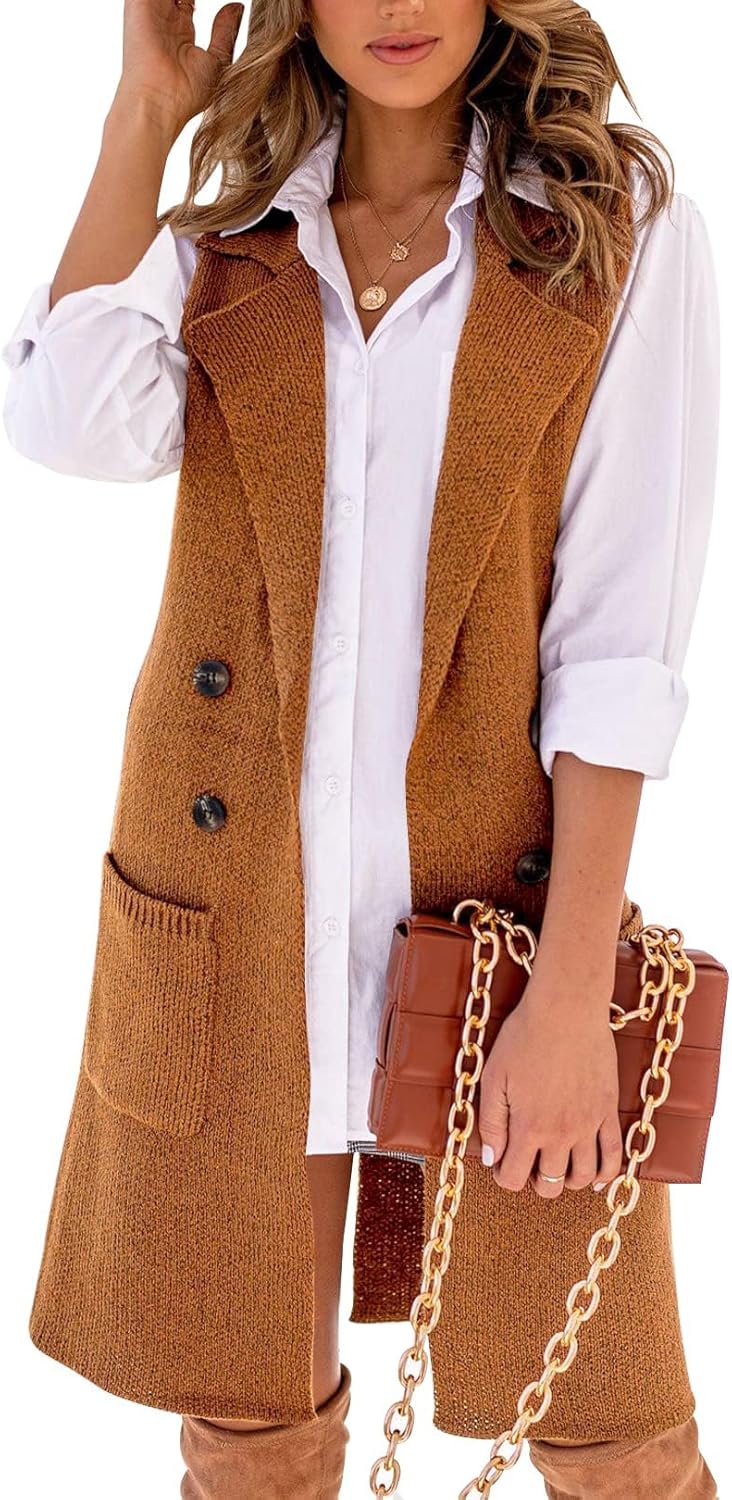 IDEALSANXUN Womens Long Sweater Vest for Fall and Winter Style