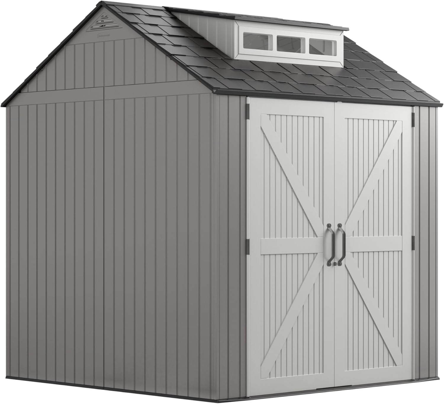 Rubbermaid 7 x 7 Ft Resin Outdoor Storage Shed for Lawn Tools