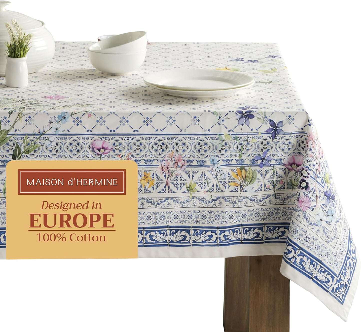 Maison d' Hermine 100% Cotton Table Cloth for Elegant Dining