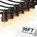 addlon 96 FT Outdoor String Lights (2x48ft) - Commercial Grade Patio