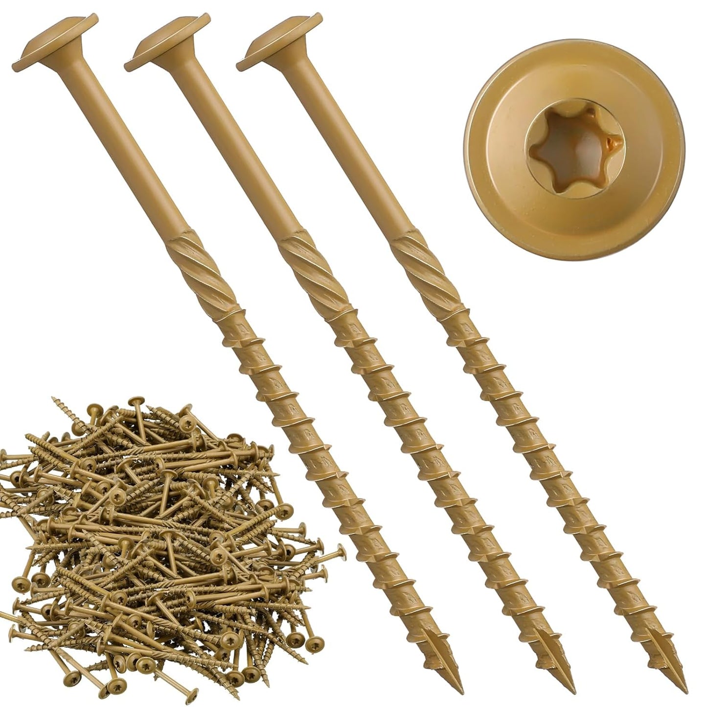 200 Pcs #14 x 5 Inch Lag Screws for Heavy Duty Construction