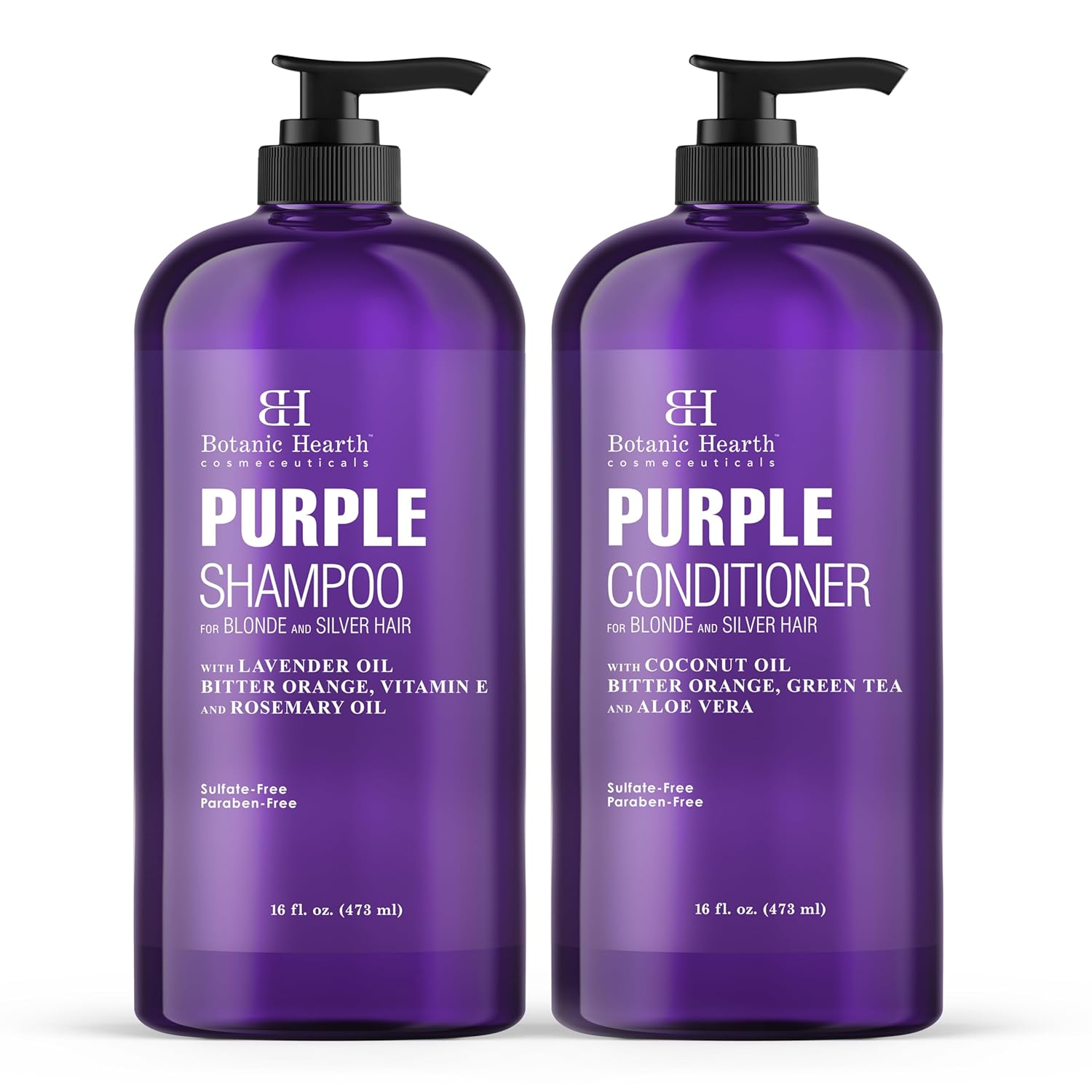 Botanic Hearth Purple Shampoo & Conditioner Set - Enhances Highlights