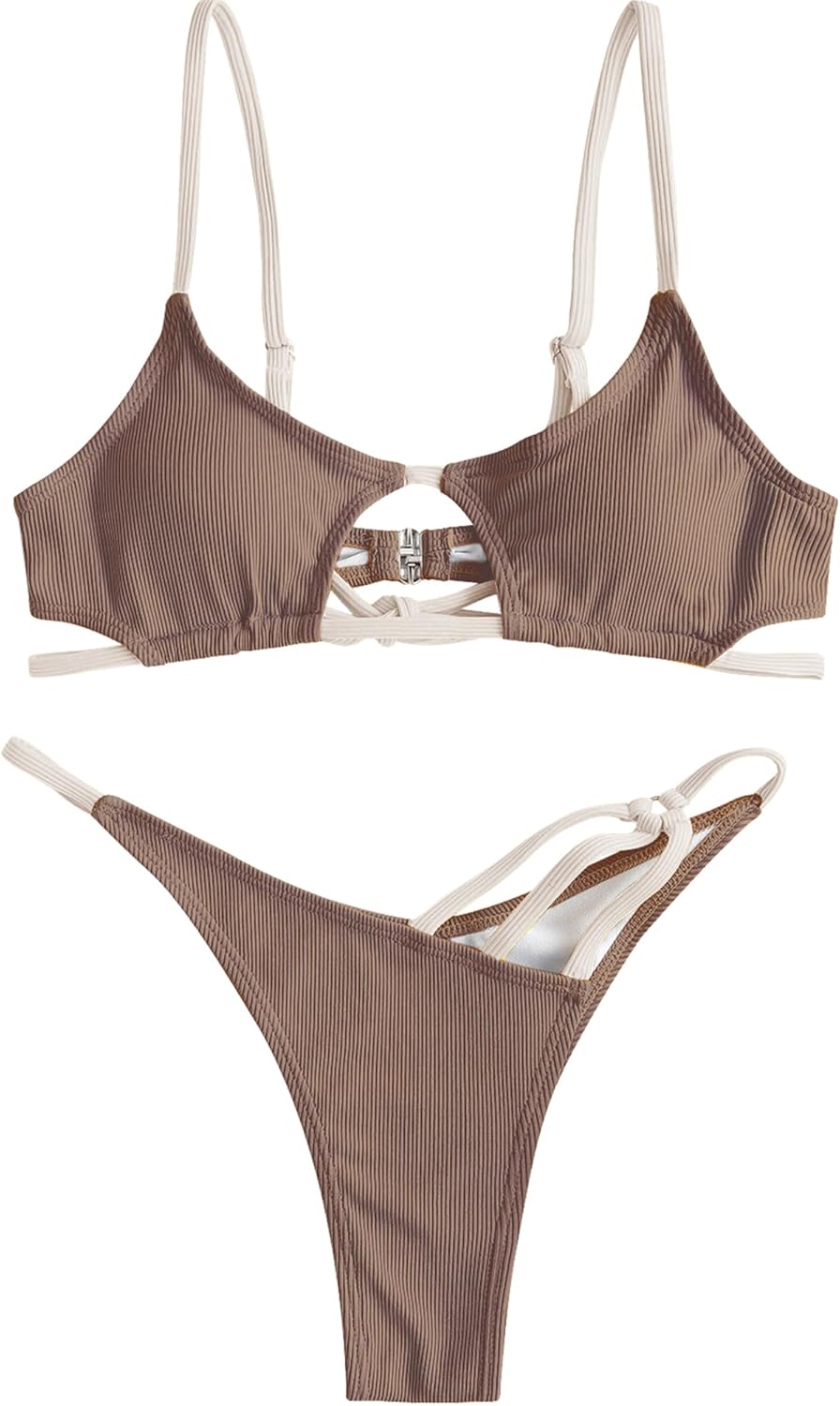 ZAFUL Women's Sexy Cutout Bikini Set for Stunning Beach Looks