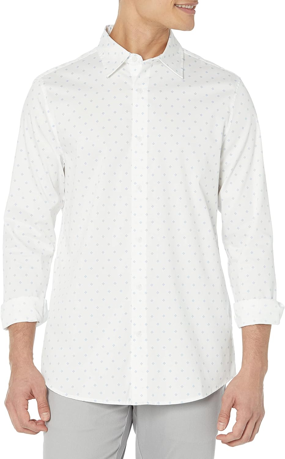 Men's Regular Fit Long Sleeve Wrinkle Resistant Dress Shirt